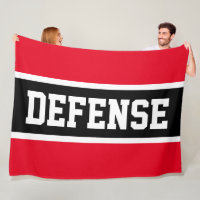DEFENSE Bold Sporty Bright Red Black White Stripes