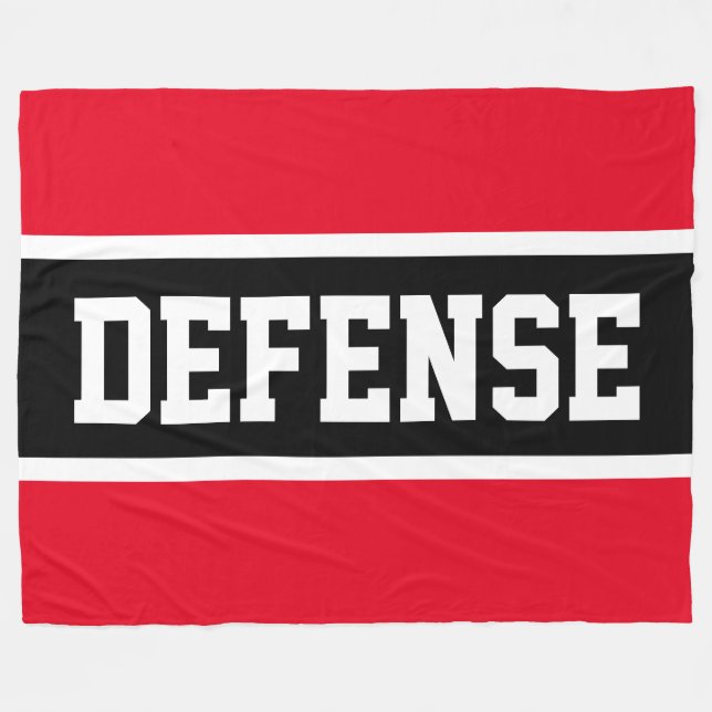 DEFENSE Bold Sporty Bright Red Black White Stripes Fleece Blanket (Front (Horizontal))