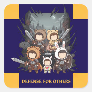 Defense for Others - Little Guardians Square Sticker