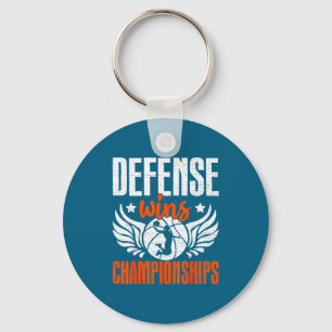 Defense wins championships basketball passion key ring