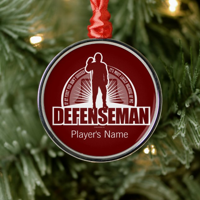 Defenseman Metal Ornament (Tree)