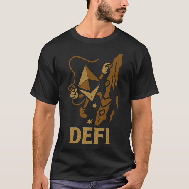 DeFi Ethereum Rock Climber Crypto Trailblazers  T-Shirt (Front)