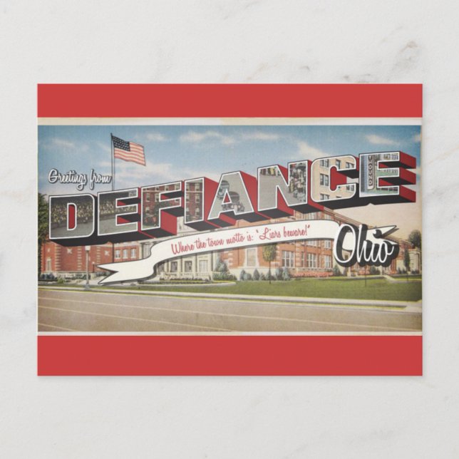 Defiance Ohio Postcard (Front)