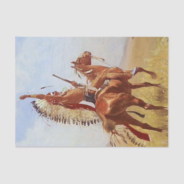 “Defiance” Western Art by Frederic Remington Tissue Paper (Front)