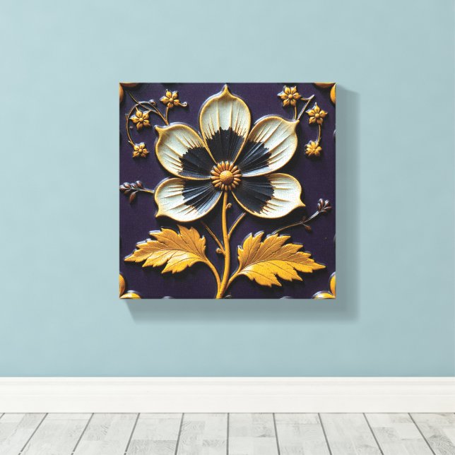 Defiant Bloom Seeks the Sun Canvas Print (Insitu(Wood Floor))