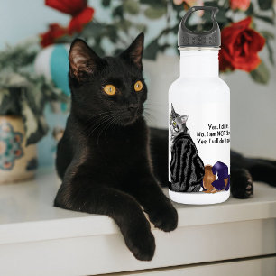 Defiant No Remorse Tabby Cat Funny 532 Ml Water Bottle