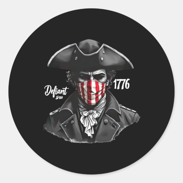 Defiant Since 1776 4  Classic Round Sticker (Front)