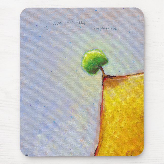 Defiant tree on the edge fun inspirational art mouse mat (Front)