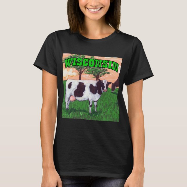 Defiant Wisconsin Dairy Cow T-Shirt (Front)