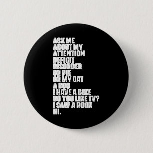 Deficit Disorder Dyslexia Aspergers Spectrum 6 Cm Round Badge