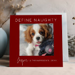 Define Naughty | 5 Photo Collage | Christmas Holiday Card<br><div class="desc">Send holiday cheer this year with a personalised Red Christmas card! Our design features a large image inscribed with your name, family name, and the year, plus a vibrant photo collage of four additional photos on the back. Ready to define naughty? Send out this festive card and let the fun...</div>