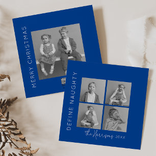 Define Naughty   5 Photo Collage Christmas Holiday Card
