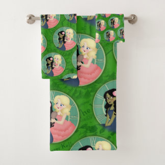 define washing up the green bath towel set