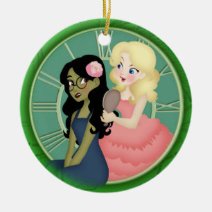 define washing up the green ceramic tree decoration