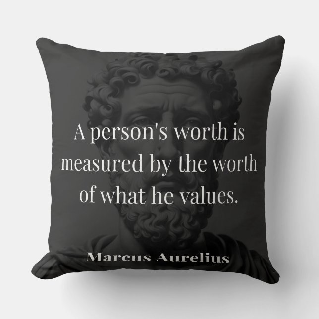 Defining Worth: Marcus Aurelius on Values Cushion (Front)
