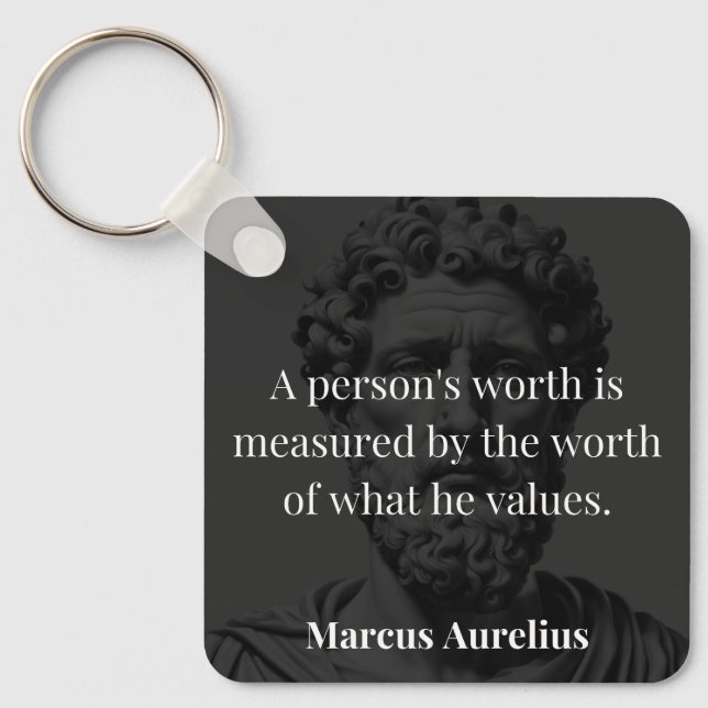 Defining Worth: Marcus Aurelius on Values Key Ring (Front)