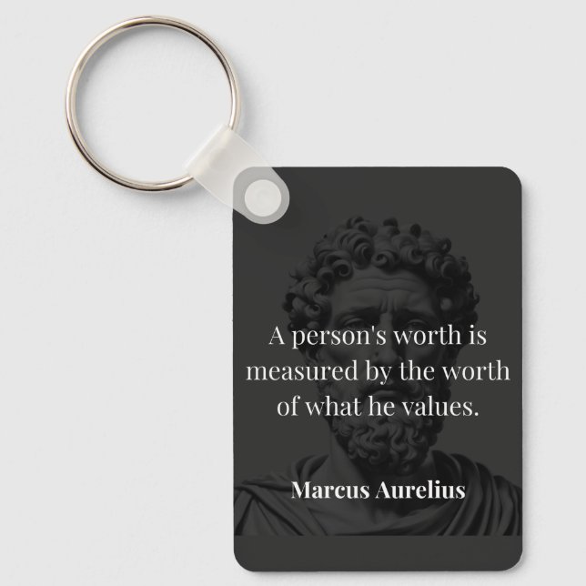 Defining Worth: Marcus Aurelius on Values Key Ring (Front)