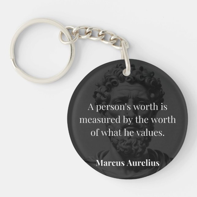 Defining Worth: Marcus Aurelius on Values Key Ring (Front)