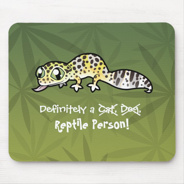 Definitely a Reptile Person (leopard gecko) Mouse Mat (Front)