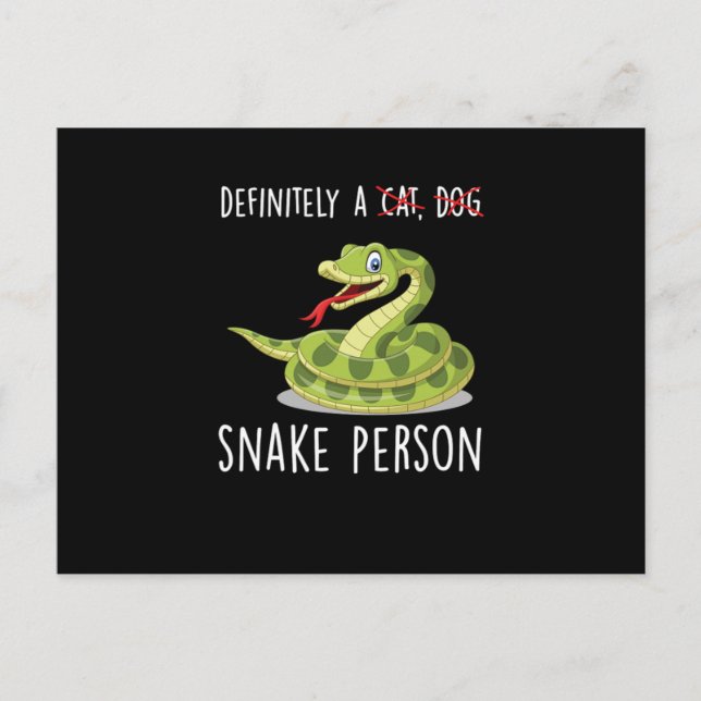 Definitely A Snake Person Reptile Terrarium Pet Gi Postcard (Front)