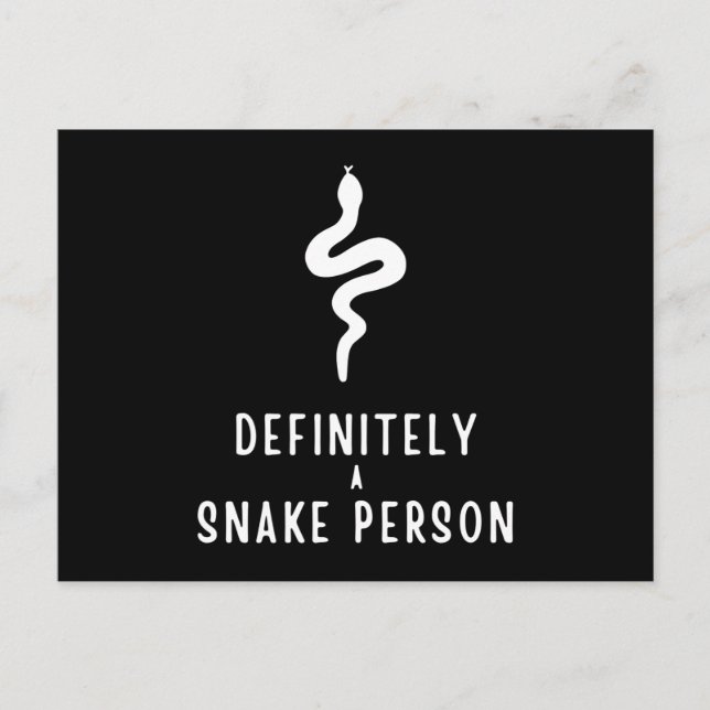 Definitely a Snake Person, Snake Lover Funny Gift Holiday Postcard (Front)