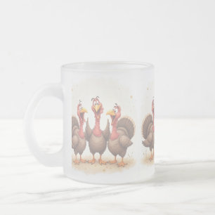 Definitely delightful Turkey Day Frosted Glass Coffee Mug