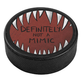 Definitely NOT a Mimic D&D Gaming Gifts Hockey Puck