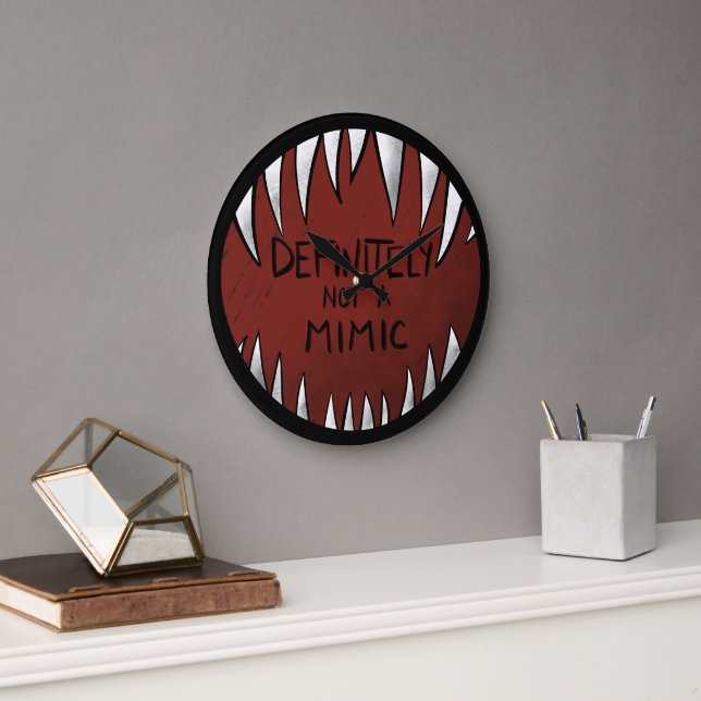 Definitely NOT a Mimic D&D Gaming Gifts Large Clock (Office)
