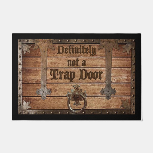 Definitely Not A Trap Door Rug, Funny Trap Doormat (Front)