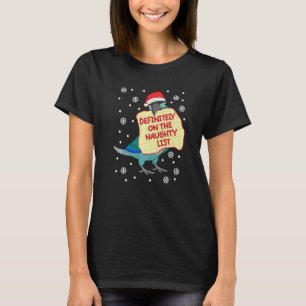 Definitely On Naughty List I Turquoise Green Cheek T-Shirt