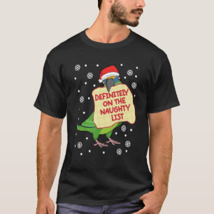 Definitely On Naughty List Parrot I Peach fronted T-Shirt
