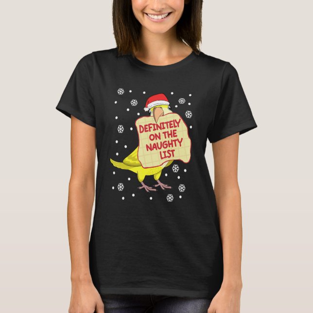 Definitely On Naughty List Parrot I Yellow Monk Pa T-Shirt (Front)