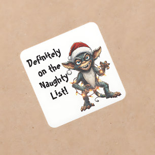Definitely on the Naughty List Gremlin Square Sticker
