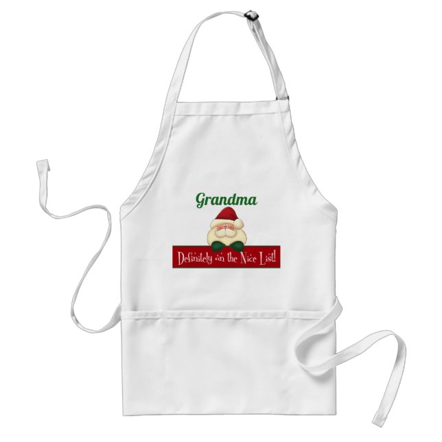 Definitely on the Nice List with Santa Custom Standard Apron (Front)