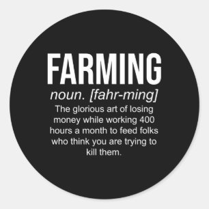 Definition Agriculture Fun Farmer Classic Round Sticker