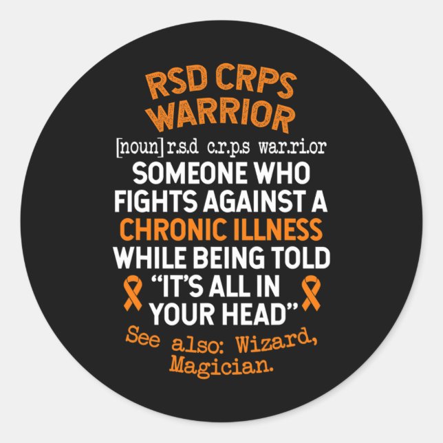 Definition Crps Warrior  Classic Round Sticker (Front)