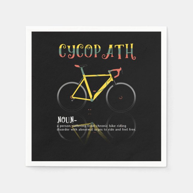 Definition Funny Cycling Addict Gift for Napkin (Front)