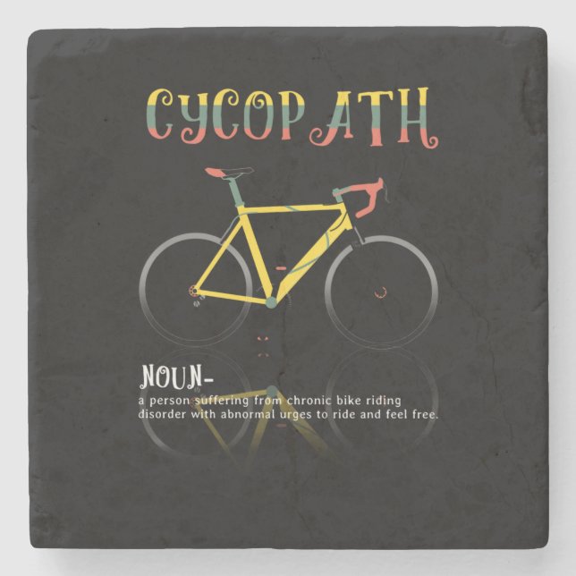 Definition Funny Cycling Addict Gift for Stone Coaster (Front)
