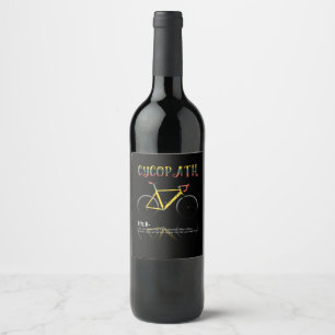 Definition Funny Cycling Addict Gift for Wine Label