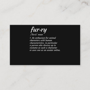 Definition Furry Fandom Furries Design Cosplay Business Card