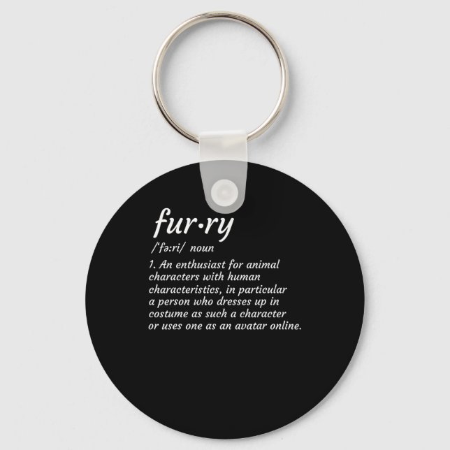 Definition Furry Fandom Furries Design Cosplay Key Ring (Front)