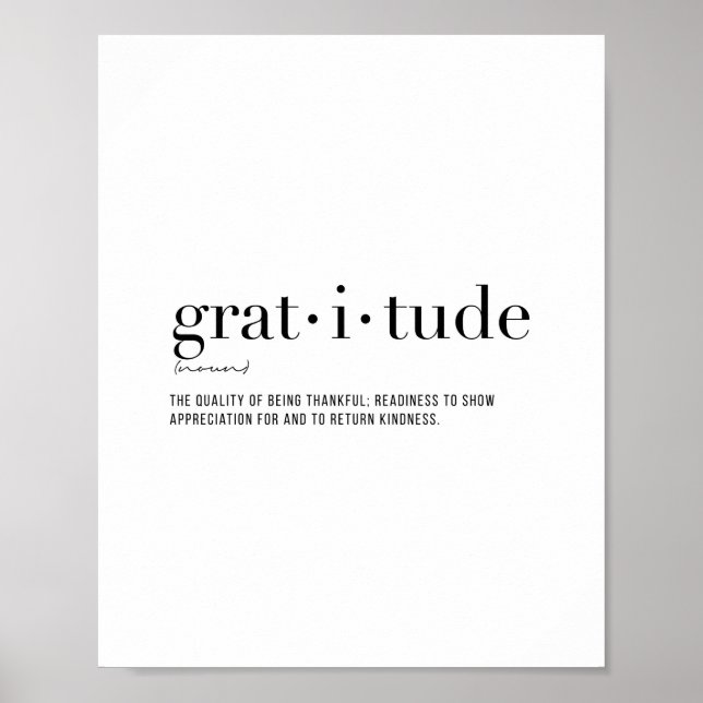Definition Gratitude Poster (Front)