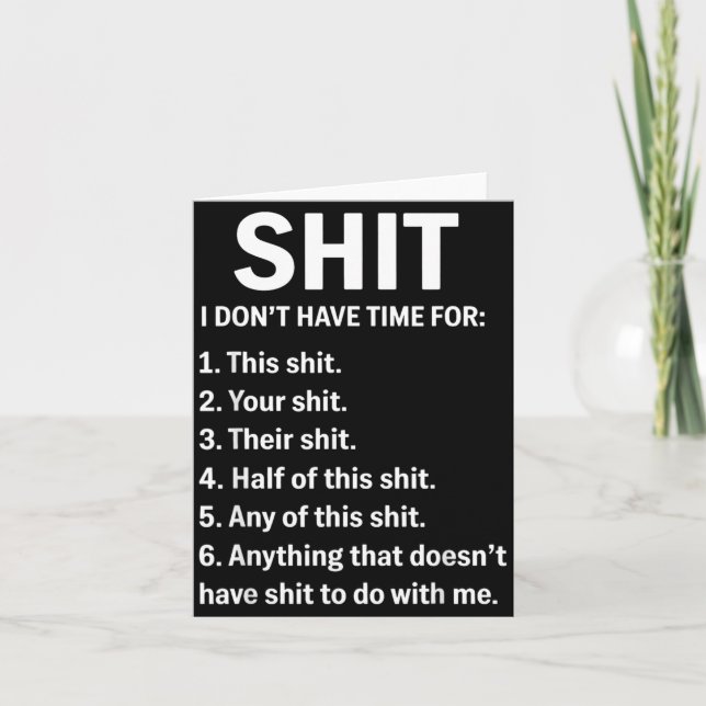 Definition I Dont Have Time For This Your Card (Front)