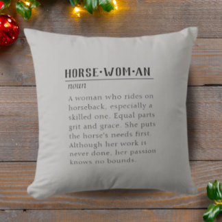 Definition of a Horsewoman Throw Pillow