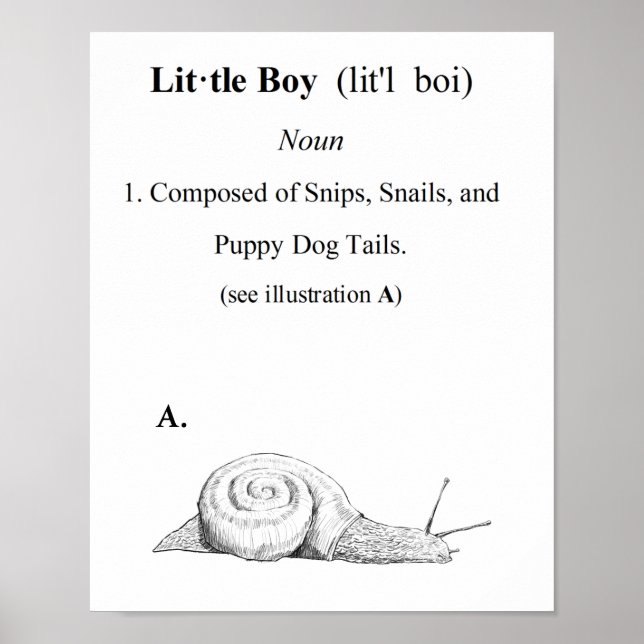 Definition of a Little Boy Poster (Front)