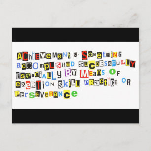 Definition of Achievement Postcard
