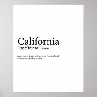 Definition of California Poster