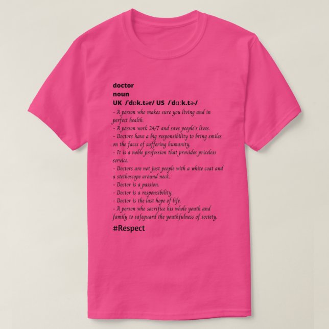 Definition of Doctor T-Shirt (Design Front)