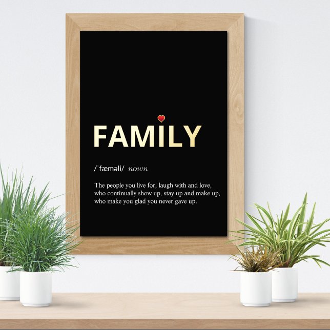Definition of FAMILY minimal black gold Foil Foil Prints (Creator Uploaded)