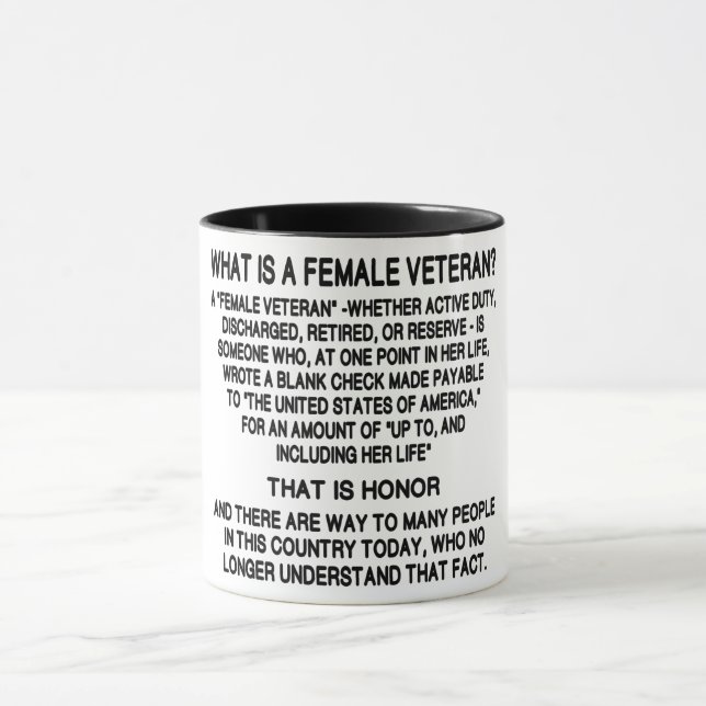 Definition Of Female Veteran Mug (Center)